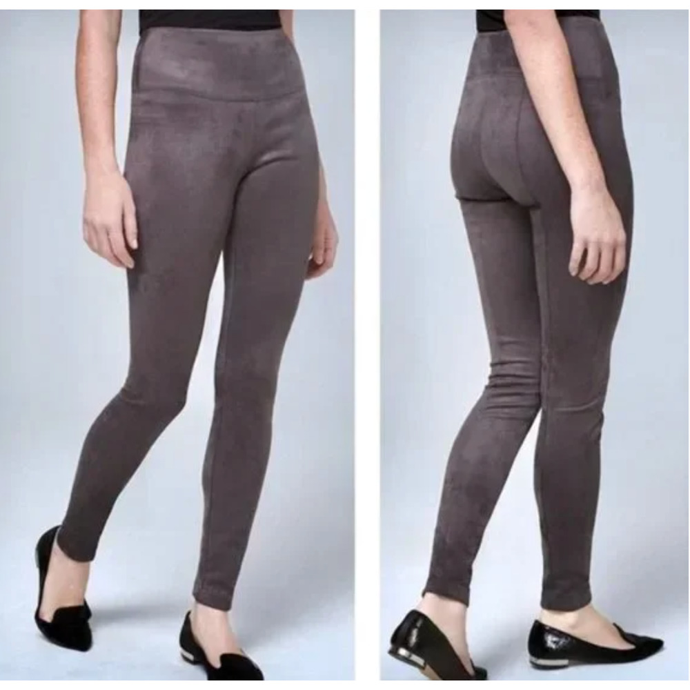 White House Black Market Runway Leggings Suede Size 6 Grey